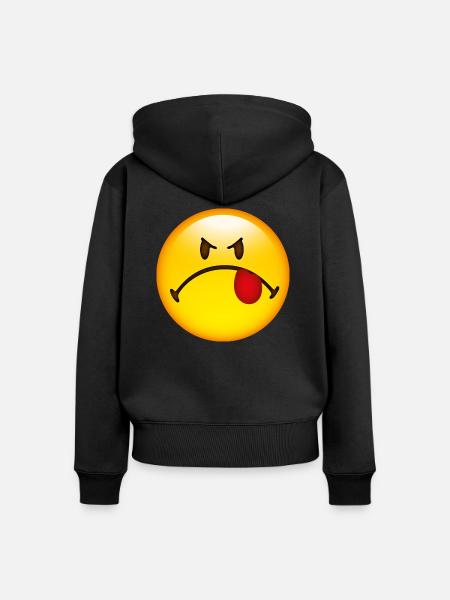 Smiley Dislike - Frauen Premium Bio Zip Hoodie - Schwarz