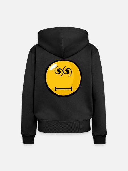 Smiley Hypnotised - Frauen Premium Bio Zip Hoodie - Schwarz