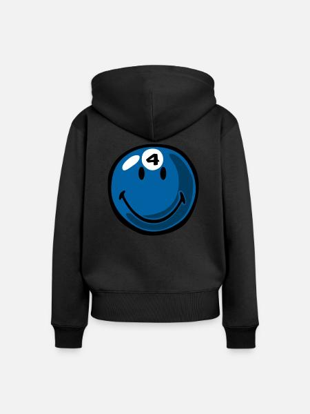 Smiley Pool Ball 4 - Frauen Premium Bio Zip Hoodie - Schwarz