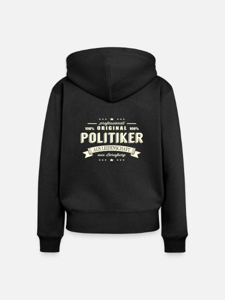 Politiker aus Leidenschaft - Frauen Premium Bio Zip Hoodie - Schwarz
