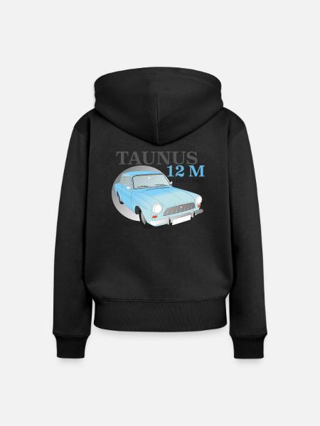 Taunus 12M Oldtimer - Frauen Premium Bio Zip Hoodie - Schwarz