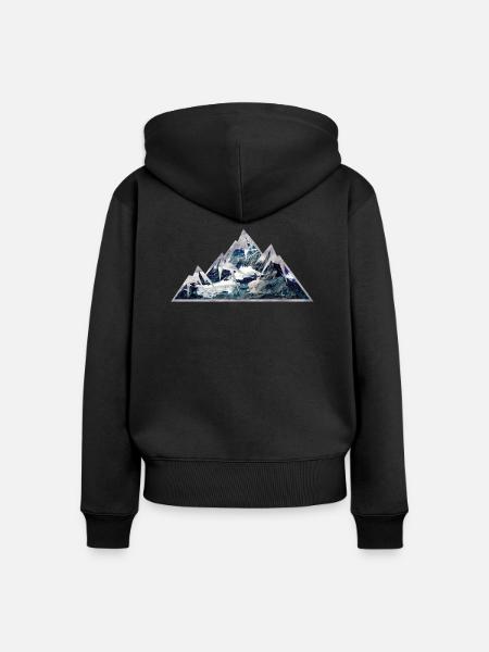 mountains rock - Frauen Premium Bio Zip Hoodie - Schwarz