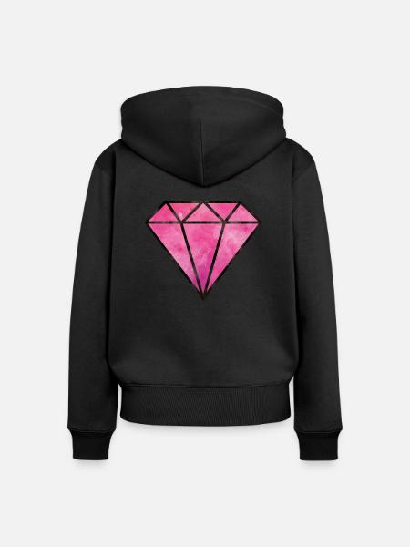 diamond pink - Frauen Premium Bio Zip Hoodie - Schwarz