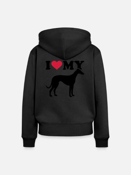 Italian Greyhound - Frauen Premium Bio Zip Hoodie - Schwarz