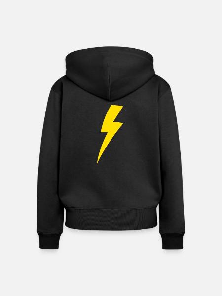 Blitzschlag - Frauen Premium Bio Zip Hoodie - Schwarz