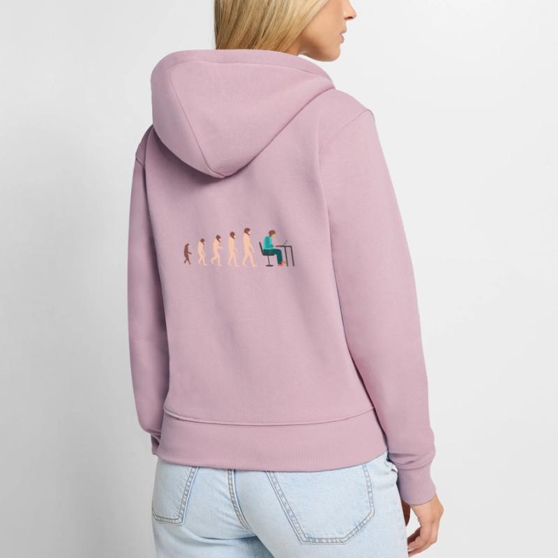 Idée cadeau Evolution Developer Programmer Sweat à capuche zippé Premium bio Femme
