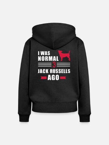 Jack Russell - Frauen Premium Bio Zip Hoodie - Schwarz