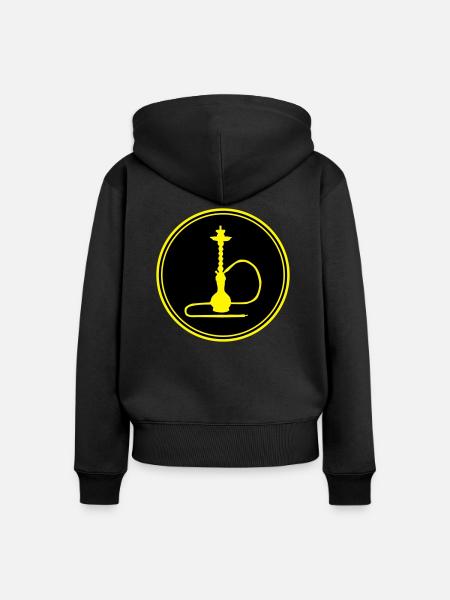 shisha icon - Frauen Premium Bio Zip Hoodie - Schwarz