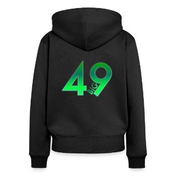 Big 49 - Frauen Premium Bio Zip Hoodie - Schwarz - Hinten - Julia (174cm)