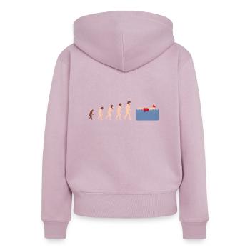 Evolution Winter Schwimmen Lustige Geschenkidee - Frauen Premium Bio Zip Hoodie - Altrosa - Hinten - Julia (174cm)