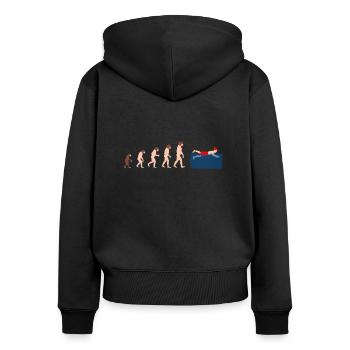 Evolution winter swimming Funny gift idea - Women's Premium Organic Zip Hoodie - black - Back - Julia (174cm)