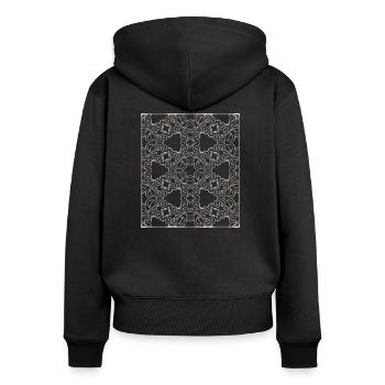 OrnamenttiHopeanharmaa - Sweat à capuche zippé Premium bio Femme - noir - Dos - Julia (174cm)