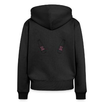 Titti con leche Stillende Mütter Design - Frauen Premium Bio Zip Hoodie - Schwarz - Hinten - Julia (174cm)