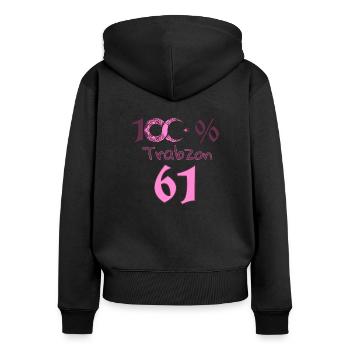 Trabzon 61 hl25 Türkei Frauen - Frauen Premium Bio Zip Hoodie - Schwarz - Hinten - Julia (174cm)