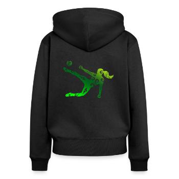 Maori Frauenfußball Kick Tribal Tattoo Geschenk - Frauen Premium Bio Zip Hoodie - Schwarz - Hinten - Julia (174cm)