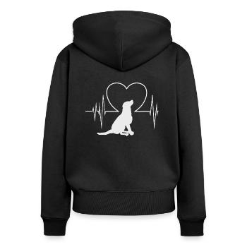 Pour les amoureux des chiens, dresseurs de chiens - Dog Love - Sweat à capuche zippé Premium bio Femme - noir - Dos - Julia (174cm)