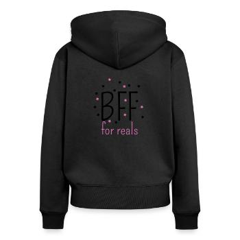 Beste Freunde - Frauen Premium Bio Zip Hoodie - Schwarz - Hinten - Julia (174cm)