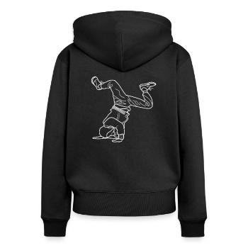 bboy breakdance Elbow Freeze weiss - Frauen Premium Bio Zip Hoodie - Schwarz - Hinten - Julia (174cm)