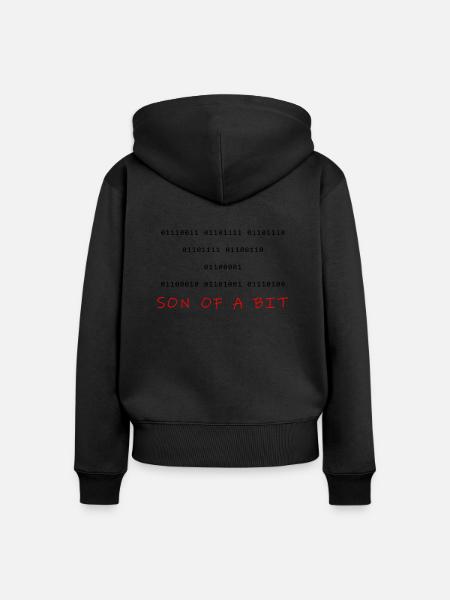son of a bit - Frauen Premium Bio Zip Hoodie - Schwarz