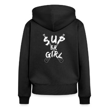 SUP-ER-GIRL Stand up paddling - Women's Premium Organic Zip Hoodie - black - Back - Julia (174cm)
