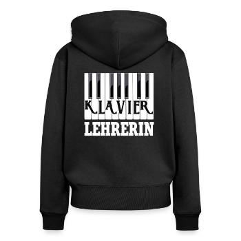 Professeur de piano école de musique cadeau piano piano - Sweat à capuche zippé Premium bio Femme - noir - Dos - Julia (174cm)