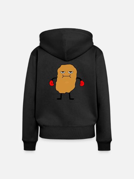 Angry Nugget - Frauen Premium Bio Zip Hoodie - Schwarz