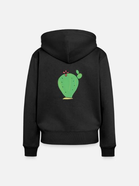 KAKTUS CACTUS - Frauen Premium Bio Zip Hoodie - Schwarz