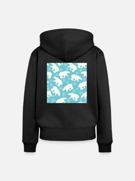 Eisbär - Frauen Premium Bio Zip Hoodie - Schwarz