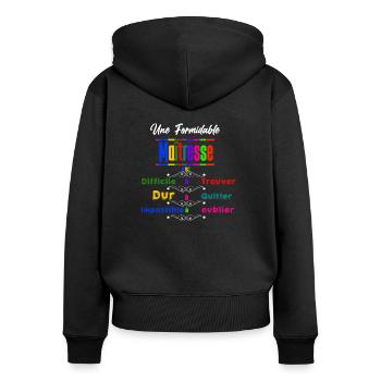 Une Formidable Maîtresse est Difficile à Trouver - Sweat à capuche zippé Premium bio Femme - noir - Dos - Julia (174cm)