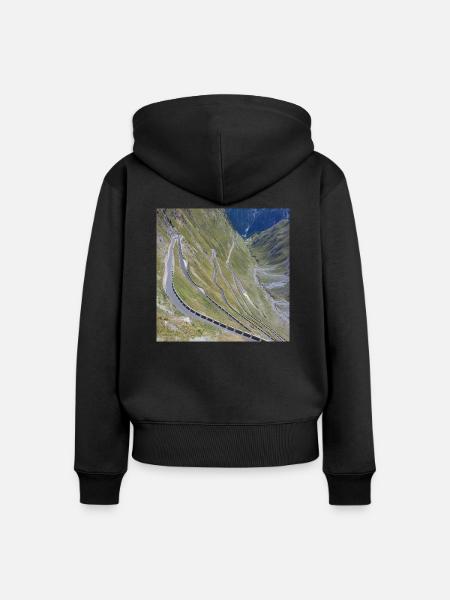 Passo Stelvio - Frauen Premium Bio Zip Hoodie - Schwarz