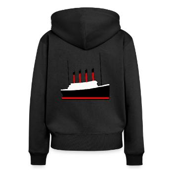 TITANIC LEGEND - Sweat à capuche zippé Premium bio Femme - noir - Dos - Julia (174cm)