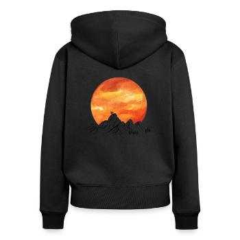 Sonne Berge Pärchen - Frauen Premium Bio Zip Hoodie - Schwarz - Hinten - Julia (174cm)