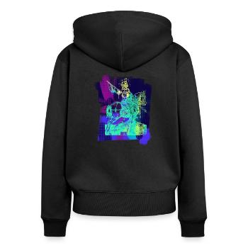 Chevalier médiéval Original Albrecht Dürer Pop Art - Sweat à capuche zippé Premium bio Femme - noir - Dos - Julia (174cm)
