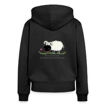 Schwarznasenschaf - Frauen Premium Bio Zip Hoodie - Schwarz - Hinten - Julia (174cm)