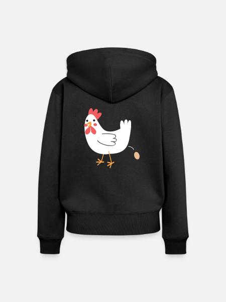Huhn ein Ei! - Frauen Premium Bio Zip Hoodie - Schwarz