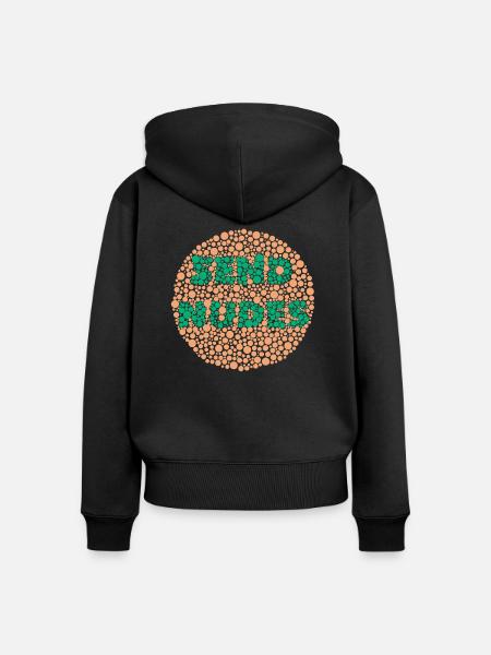 Send Nudes Farbentest - Frauen Premium Bio Zip Hoodie - Schwarz