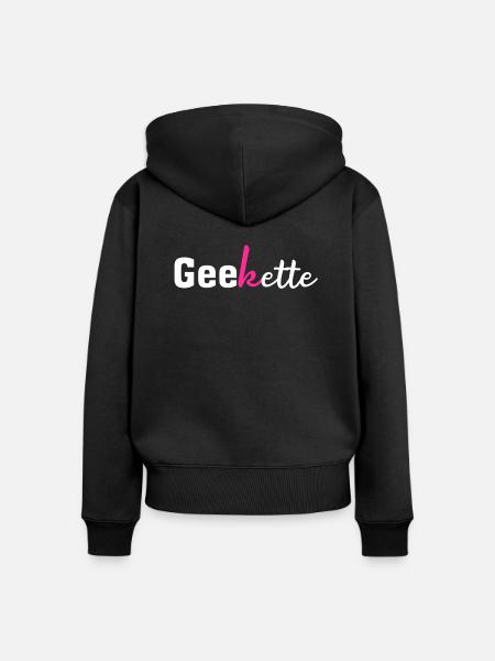 Geekette (Geek) - Frauen Premium Bio Zip Hoodie - Schwarz