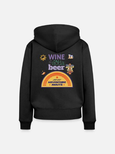 SOMMER DER ABENTEUER - Frauen Premium Bio Zip Hoodie - Schwarz
