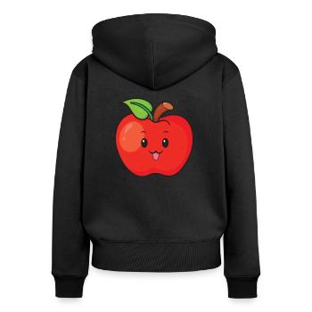 Apple - Women's Premium Organic Zip Hoodie - black - Back - Julia (174cm)