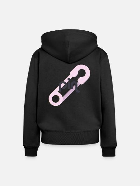 Pin - Frauen Premium Bio Zip Hoodie - Schwarz