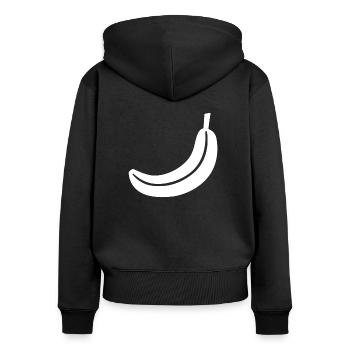 Banana Symbol Design Your Own - Women's Premium Organic Zip Hoodie - black - Back - Julia (174cm)