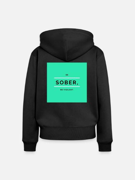 Sei nüchtern 4 - Frauen Premium Bio Zip Hoodie - Schwarz