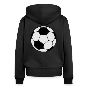 soccer - Sweat à capuche zippé Premium bio Femme - noir - Dos - Julia (174cm)