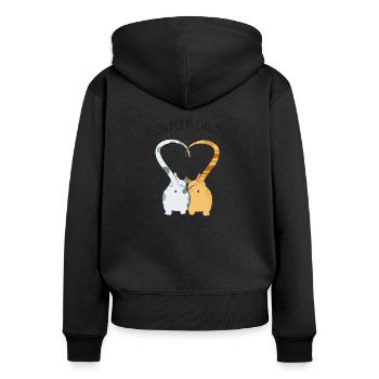 Felin pour l'autre - Sweat à capuche zippé Premium bio Femme - noir - Dos - Julia (174cm)