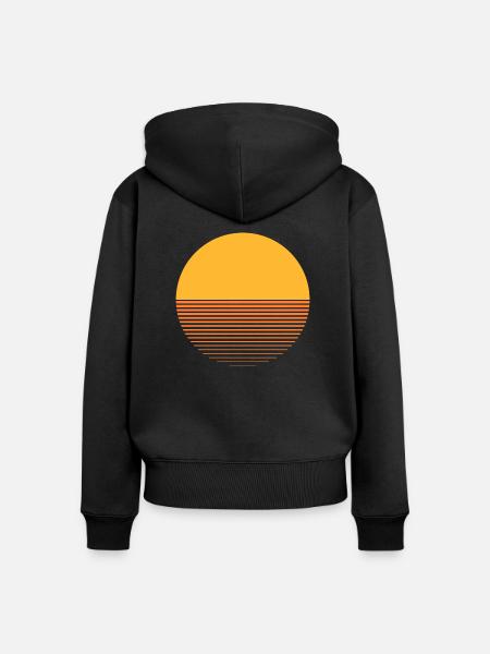 Schaufel sun - Frauen Premium Bio Zip Hoodie - Schwarz