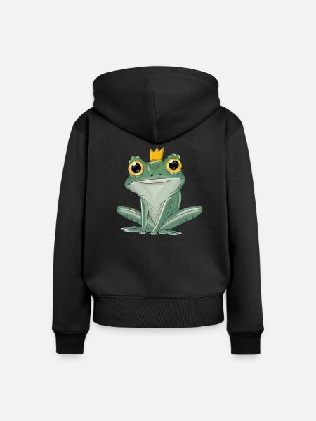 Froschprinzchen - Frauen Premium Bio Zip Hoodie - Schwarz