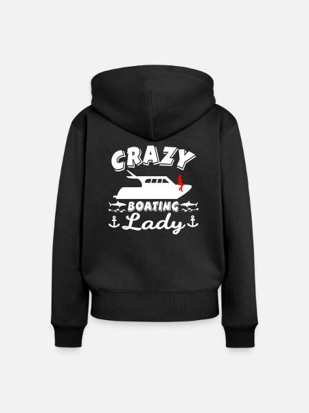 Boot - Frauen Premium Bio Zip Hoodie - Schwarz