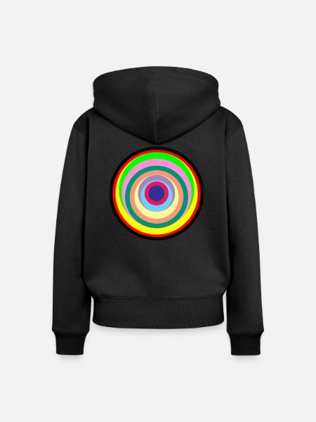Pop-Art-Farbkreise - Frauen Premium Bio Zip Hoodie - Schwarz