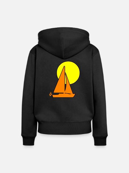 Segeln - Frauen Premium Bio Zip Hoodie - Schwarz