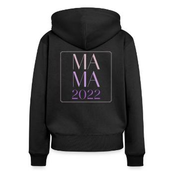 Mama 2022 - Frauen Premium Bio Zip Hoodie - Schwarz - Hinten - Julia (174cm)